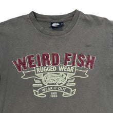 Load image into Gallery viewer, WEIRD FISH "Rugged Wear" Embroidered Spellout Graphic Faded T-Shirt