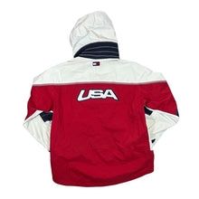 Load image into Gallery viewer, TOMMY HILFIGER "USA" Snowboarding Colour Block Ski Windbreaker Hooded Cagoule Jacket
