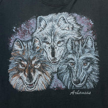 Load image into Gallery viewer, Vintage 90's ARKANSAS Wolf Pack Animal Nature Wildlife Souvenir Graphic Single Stitch T-Shirt