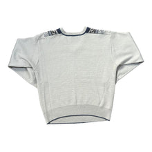 Load image into Gallery viewer, Vintage 90's GABICCI Blue Grey Grandad Patterned V-Neck Acrylic Wool Knit Sweater Jumper