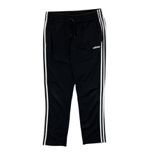 Load image into Gallery viewer, ADIDAS Three Stripe Mini Logo Black Open Leg Tracksuit Bottoms