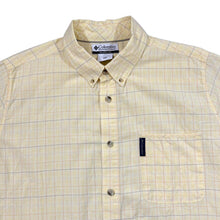 Load image into Gallery viewer, COLUMBIA SPORTSWEAR Classic Yellow Plaid Check Short Sleeve Button-Up Cotton Shirt
