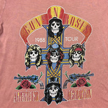 Load image into Gallery viewer, GUNS N ROSES "Appetite For Destruction" Graphic Heavy Metal Hard Rock Band Raw Hem Sleeve T-Shirt