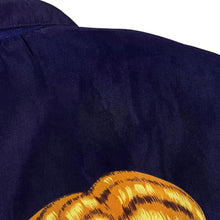 Load image into Gallery viewer, Early 00's Hundred Continent Gothic Y2K Traditional Tiger Navy Blue Short Sleeve Shirt