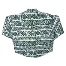 Load image into Gallery viewer, Vintage 90's Claudio C Crazy Abstract Patterned Green White Long Sleeve Cotton Shirt