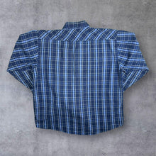 Load image into Gallery viewer, Early 00's Dickies Blue Plaid Check Long Sleeve Popper Flannel Shirt