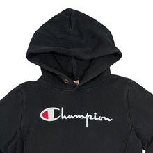 Load image into Gallery viewer, CHAMPION Reverse Weave Embroidered Big Logo Spellout Black Pullover Hoodie

