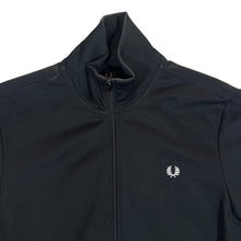 Load image into Gallery viewer, FRED PERRY Classic Basic Embroidered Mini Laurel Logo Black Zip Tracksuit Jacket