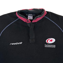 Load image into Gallery viewer, Early 00's Reebok SARACENS Rugby Embroidered Logo Short Sleeve Rugby Jersey Top