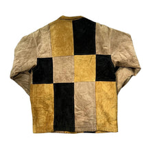 Load image into Gallery viewer, Vintage 100% Pig Suede Genuine Real Leather Packwork Leather Jacket