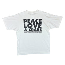 Load image into Gallery viewer, Vintage JOE'S CRAB SHACK "Peace Love & Crabs" Souvenir Graphic White T-Shirt