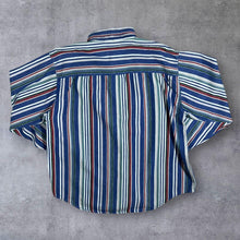 Load image into Gallery viewer, Vintage 90's Thums Up Multi Colour Striped Cotton Long Sleeve Button-Up Shirt