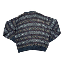 Load image into Gallery viewer, Vintage 90's GREENWOODS Made In Britain Grandad Patterned Acrylic Knit V-Neck Sweater Jumper