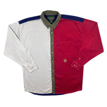 Load image into Gallery viewer, Vintage Hunting Horn Colour Block Cotton Long Sleeve Button-Up Shirt