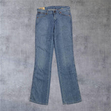 Load image into Gallery viewer, Deadstock Wrangler “Jade” Bootcut Low Waist Zip Fly Blue Denim Jeans