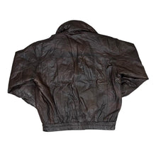 Load image into Gallery viewer, Vintage 90's CLASSIC Genuine Real Brown Leather Zip Bomber Jacket