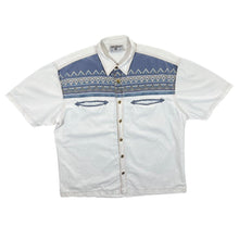 Load image into Gallery viewer, Vintage John Baner Cowboy Western Aztec Patterned White Short Sleeve Shirt