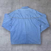 Load image into Gallery viewer, Vintage Eagle Active Life Cowboy Western Blue Denim Cotton Long Sleeve Shirt