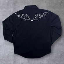 Load image into Gallery viewer, Last Rebels Cowboy Western Rockabilly Embroidered Popper Long Sleeve Shirt