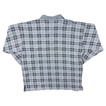 Load image into Gallery viewer, Vintage Mete Collection Plaid Check 1/4 Zip Collared Long Sleeve Polo Shirt