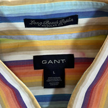Load image into Gallery viewer, GANT Long Beach Poplin Regular Fit Rainbow Striped Long Sleeve Cotton Dress Shirt