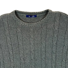 Load image into Gallery viewer, Early 00's BHS Classic Green Cable Knit Cotton Crewneck Sweater Jumper