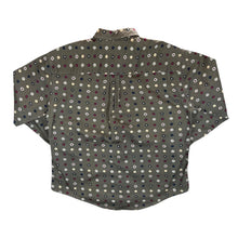 Load image into Gallery viewer, Vintage Natural Issue Khaki Green Patterned Long Sleeve Button-Up Cotton Shirt