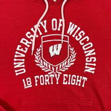 Load image into Gallery viewer, Russell Athletic UNIVERSITY OF WISCONSIN College Graphic Red Pullover Hoodie