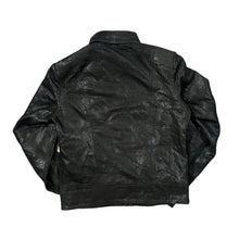 Load image into Gallery viewer, Vintage Genuine Real Soft Black Zip Leather Bomber Jacket