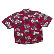 Load image into Gallery viewer, Clearwater Outfitters Motorcycle All-Over Print Cotton Short Sleeve Button-Up Shirt