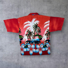 Load image into Gallery viewer, Early 00’s Oxyzone Hawaiian Tropical Car Patterned All-Over Print Polyester Shirt