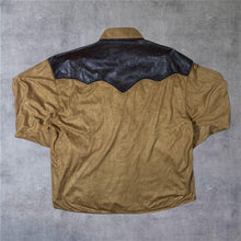 Load image into Gallery viewer, Vintage Stars & Stripes Cowboy Western Suede Effect Popper Long Sleeve Shirt