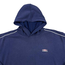 Load image into Gallery viewer, Early 00's UMBRO Classic Embroidered Mini Logo Faded Navy Blue Pullover Hoodie