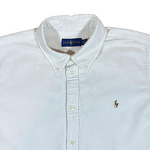 Load image into Gallery viewer, RALPH LAUREN Classic White Long Sleeve Cropped Frayed Hem Button-Up Shirt