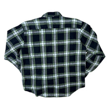 Load image into Gallery viewer, Vintage Faoyun Black Green Plaid Check Long Sleeve Cotton Flannel Shirt