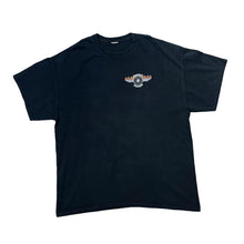 Load image into Gallery viewer, Early 00's THE KICKSTAND "Burgin, KY" Bikes, Blues and Bar-B-Que Souvenir Biker Graphic T-Shirt