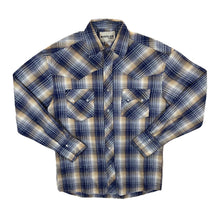 Load image into Gallery viewer, Vintage Rustler By Wrangler Cowboy Western Plaid Check Popper Long Sleeve Shirt