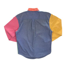 Load image into Gallery viewer, Vintage 90's County Seat Vibrant Colour Block Cotton Long Sleeve Button-Up Shirt