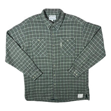 Load image into Gallery viewer, Vintage Columbia Sportswear Green Check Long Sleeve Cotton Rayon Flannel Shirt