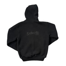 Load image into Gallery viewer, Early 00's SCHOTT NYC Big Spellout Sherpa Fleece Lined Zip Fleece Hoodie