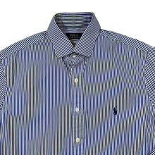 Load image into Gallery viewer, POLO RALPH LAUREN Classic Embroidered Mini Logo Blue White Striped Long Sleeve Cotton Shirt