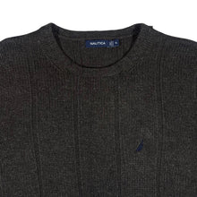 Load image into Gallery viewer, NAUTICA Classic Embroidered Mini Logo Brown Acrylic Wool Blend Knit Sweater Jumper