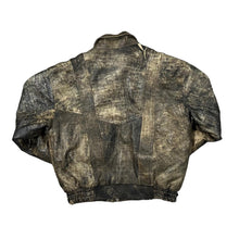 Load image into Gallery viewer, Vintage 90's KC GENUINE LEATHER Distressed Effect Brown Real Leather Bomber Jacket