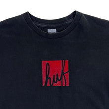 Load image into Gallery viewer, HUF Skateboards Skater Box Logo Spellout Graphic Short Sleeve Black T-Shirt