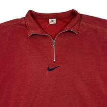 Load image into Gallery viewer, Vintage 90's NIKE Classic Embroidered Mini Centre Swoosh Logo 1/4 Zip Pullover Sweatshirt