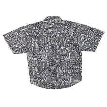 Load image into Gallery viewer, Vintage 90's Bugle Boy Company Crazy Abstract Patterned Ramie Cotton Short Sleeve Shirt
