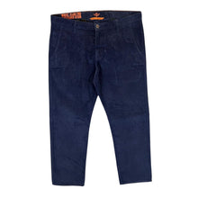 Load image into Gallery viewer, DOCKERS Alpha Collection "Slim Tapered" Navy Blue Corduroy Cord Trousers