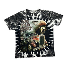Load image into Gallery viewer, Early 00's THE WILD SPIRIT Trucker Biker Eagle Spellout Graphic Tie Dye T-Shirt