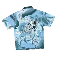 Load image into Gallery viewer, Early 00's GUO LHI TING Gothic Y2K Traditional Dragon Graphic Open Collar Short Sleeve Shirt