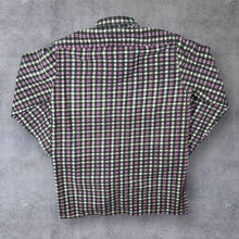 Load image into Gallery viewer, Vintage Oltenita Grey Pink White Yellow Plaid Check Long Sleeve Cotton Flannel Shirt